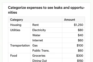 Categorize expenses to see leaks and opportunities.